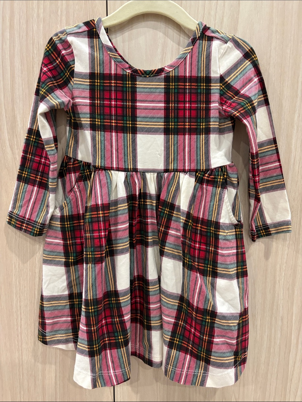 Hanna Andersson Plaid Long-Sleeve Gathered Waist Dress